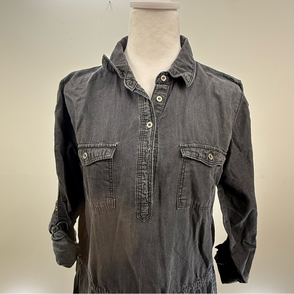 Gloria Vanderbilt Charcoal Gray Black  Denim Dress Size M - Picture 5 of 7
